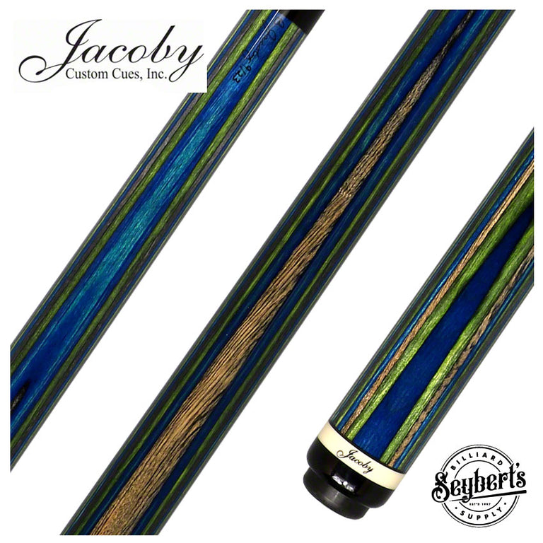 Jacoby Blue Green and Grey Laminated Pool Cue - LAMBLGNGY