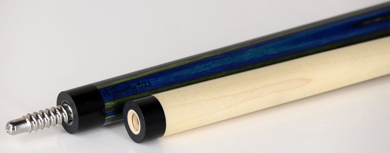 Jacoby Blue Green and Grey Laminated Pool Cue - LAMBLGNGY