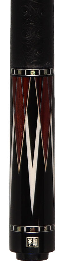 ビリヤードCUE LEES LsN09 エクステ２インチのおまけ付き Cuelees Beserker Pool Cue with Black Ostrich Wrap - LS-B05