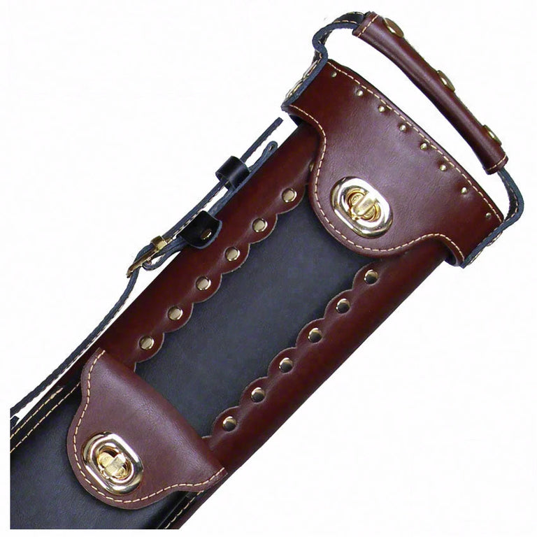 Instroke Leather Cowboy Chestnut/Black 3x5 Pool Cue Case - LC3X5CB