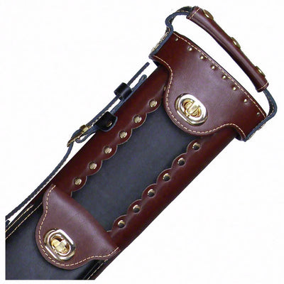 Instroke Leather Cowboy Chestnut/Black 2x2 Pool Cue Case - LC2X2CB