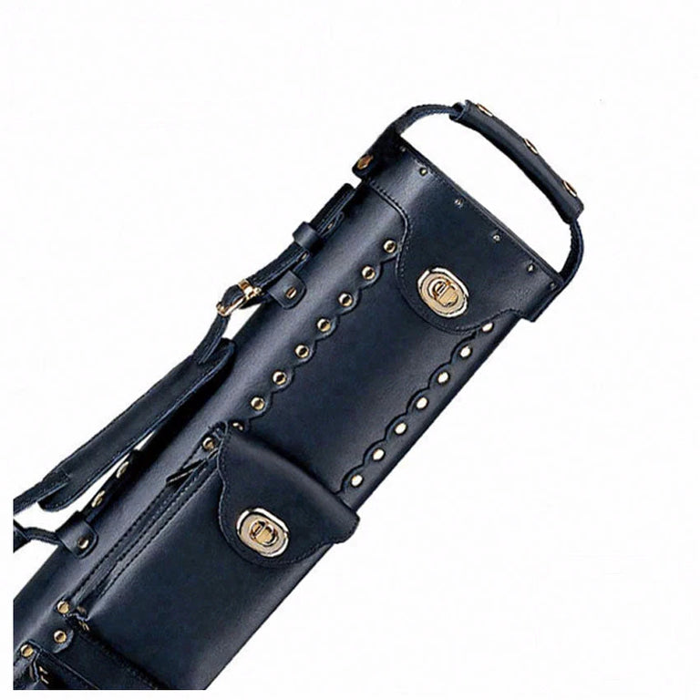 Instroke Leather Cowboy Black 3x7 Pool Cue Case - LC3X7B