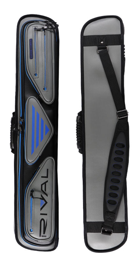 Lucasi Hybrid Rival Grey and Blue 3x4 Soft Pool Cue Case - LC348W