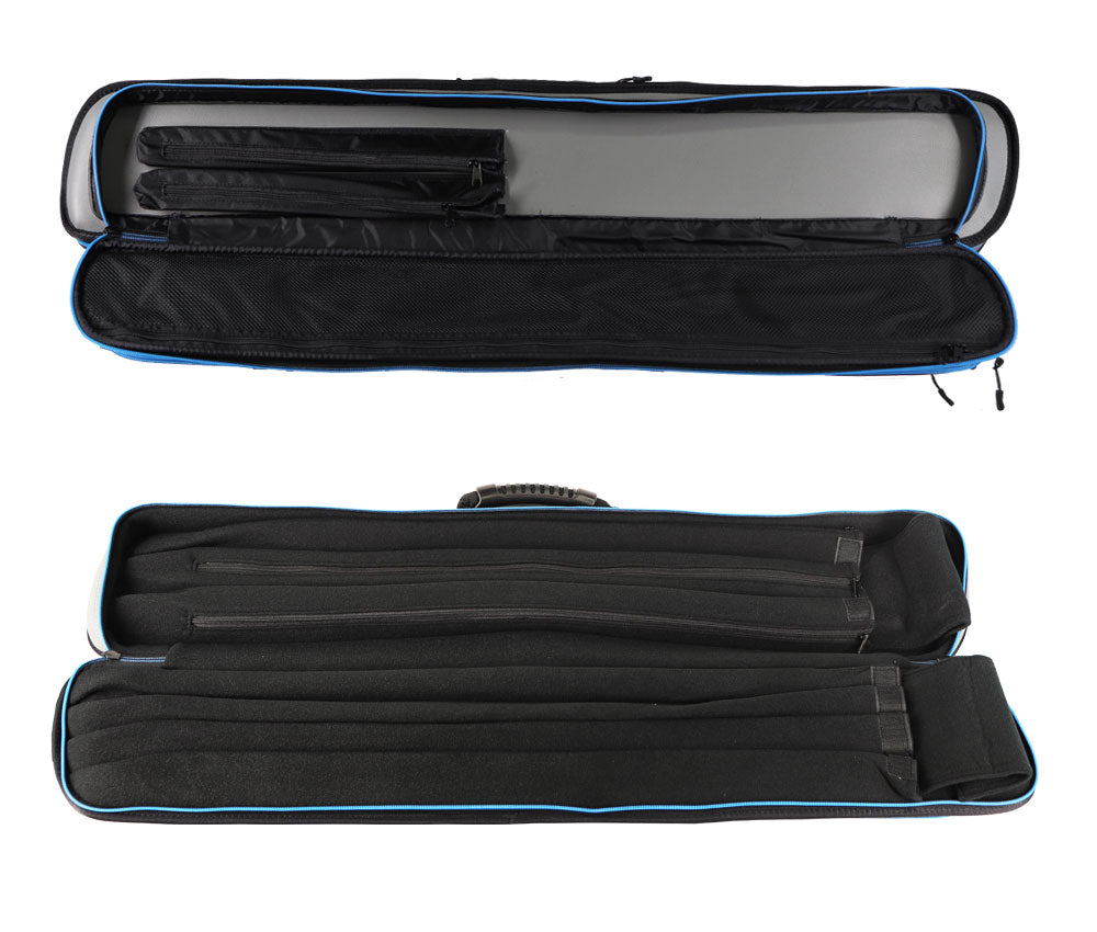 Lucasi Hybrid Rival Grey and Blue 3x4 Soft Pool Cue Case - LC348W