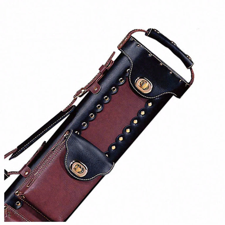 Instroke Leather Cowboy Black/Chestnut 3x5 Pool Cue Case - LC3X5BC