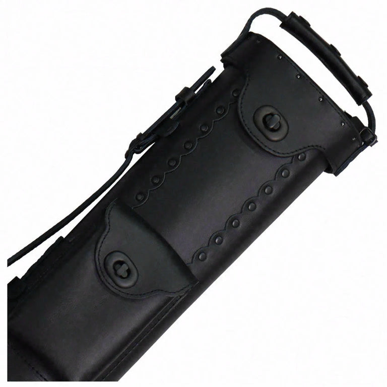 Instroke Leather Cowboy Black-Out 2x3 Pool Cue Case - LC2X3BO