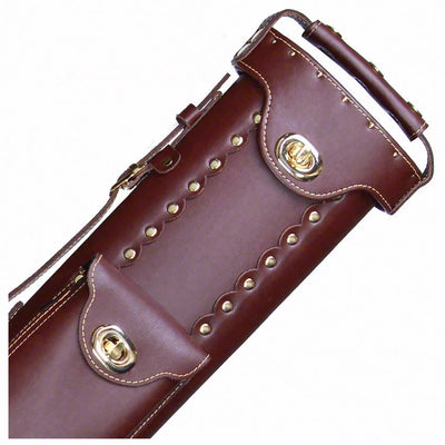 Instroke Leather Cowboy Chestnut 2x2 Pool Cue Case - LC2X2C
