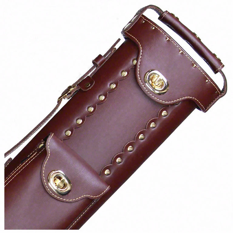 Instroke Leather Cowboy Chestnut 2x2 Pool Cue Case - LC2X2C