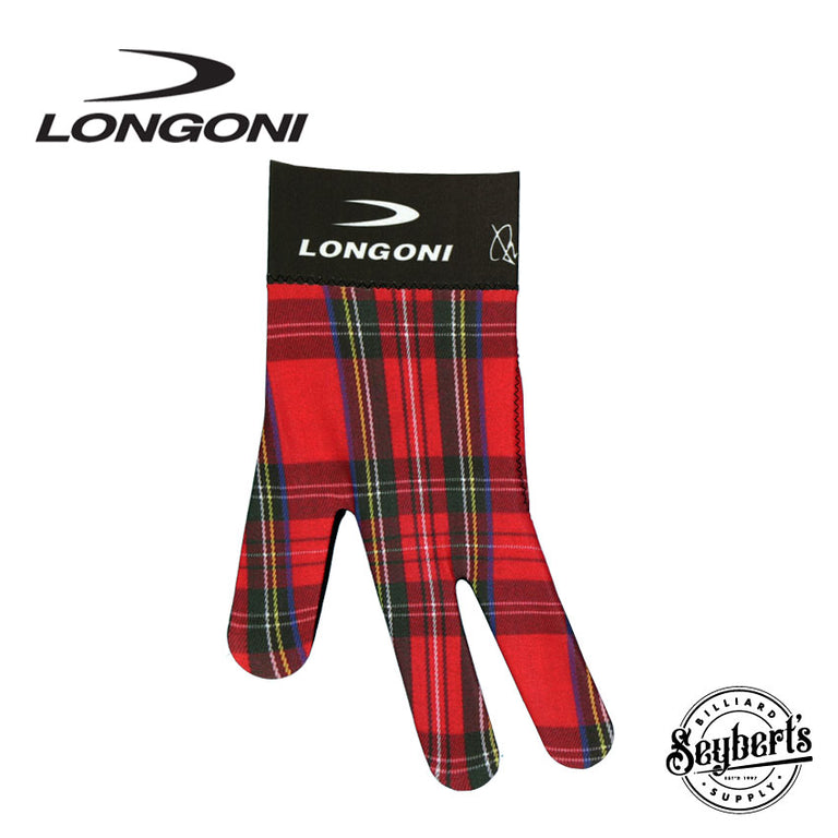 Longoni Left Hand Billiard Glove - Red/Black Checkered