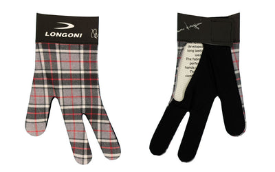 Longoni Left Hand Billiard Glove - Gray/Black Checkered