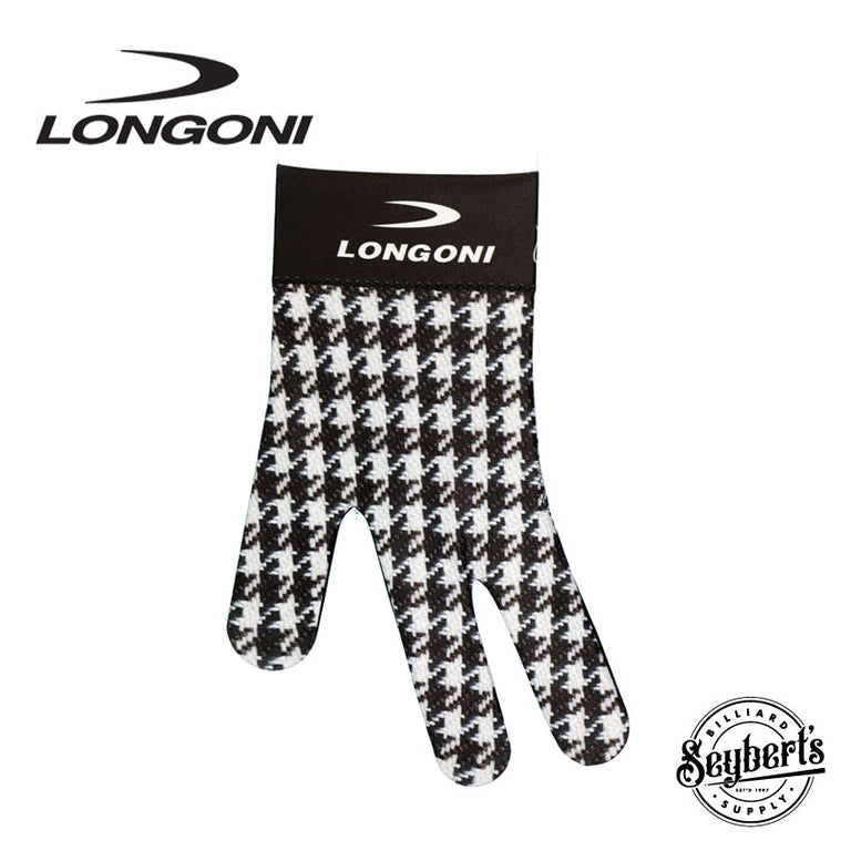 Longoni Left Hand Billiard Glove - Black/White Weave
