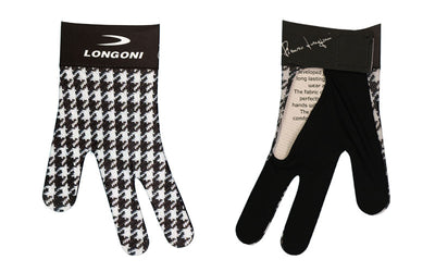 Longoni Left Hand Billiard Glove - Black/White Weave
