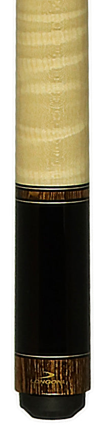 Longoni Stecca Black Sparkle Curly No Wrap Pool Cue with S2