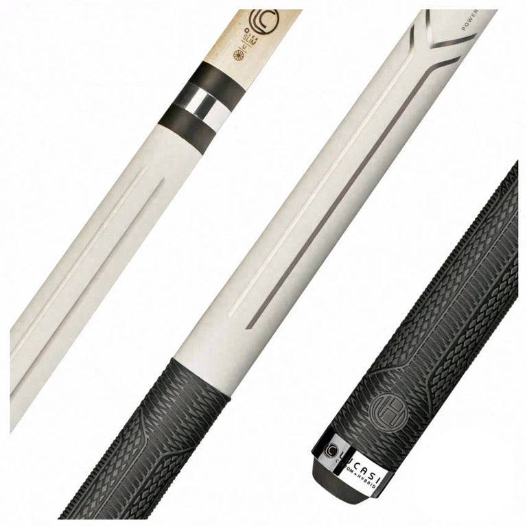 Lucasi Hybrid Matte White with Sport G5 Grip Wrap Pool Cue
