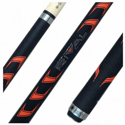 Lucasi Rival Black/Metallic Orange Pool Cue - LHRV25