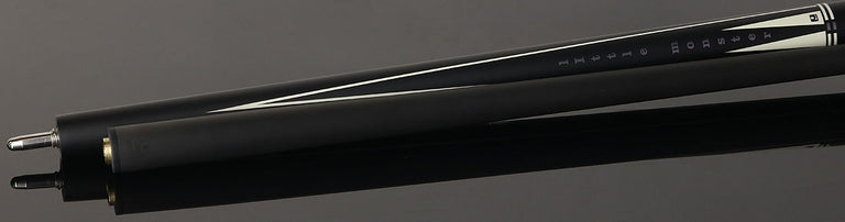 Little Monster Matte Black with White Points Graphic No Wrap Play Cue with Carbon Fiber Shaft