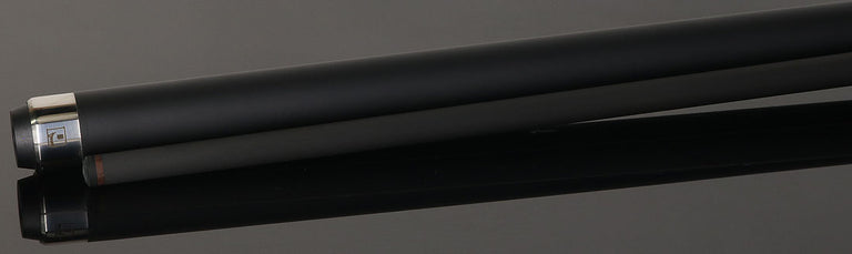 Little Monster Matte Black with 2 White Points Graphics No Wrap Play Cue with Carbon Fiber Shaft