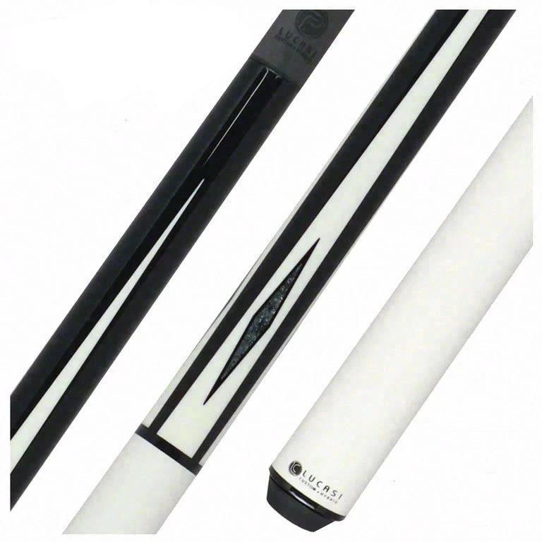 Lucasi Pinnacle White & Black Sneaky Pete Play Cue - LPSP