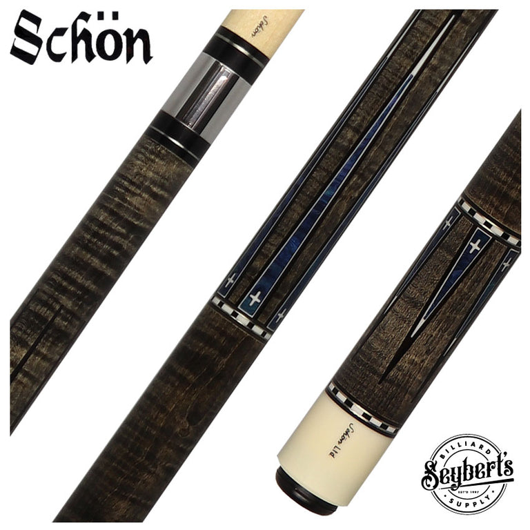 Schon LTD2300-3GREY Pool Cue - Grey Stain with Blue Points
