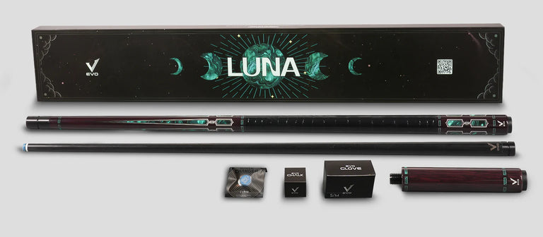 EVO Luna Malachite Eclipse Leather Wrap Pool Cue Maxbing Edition