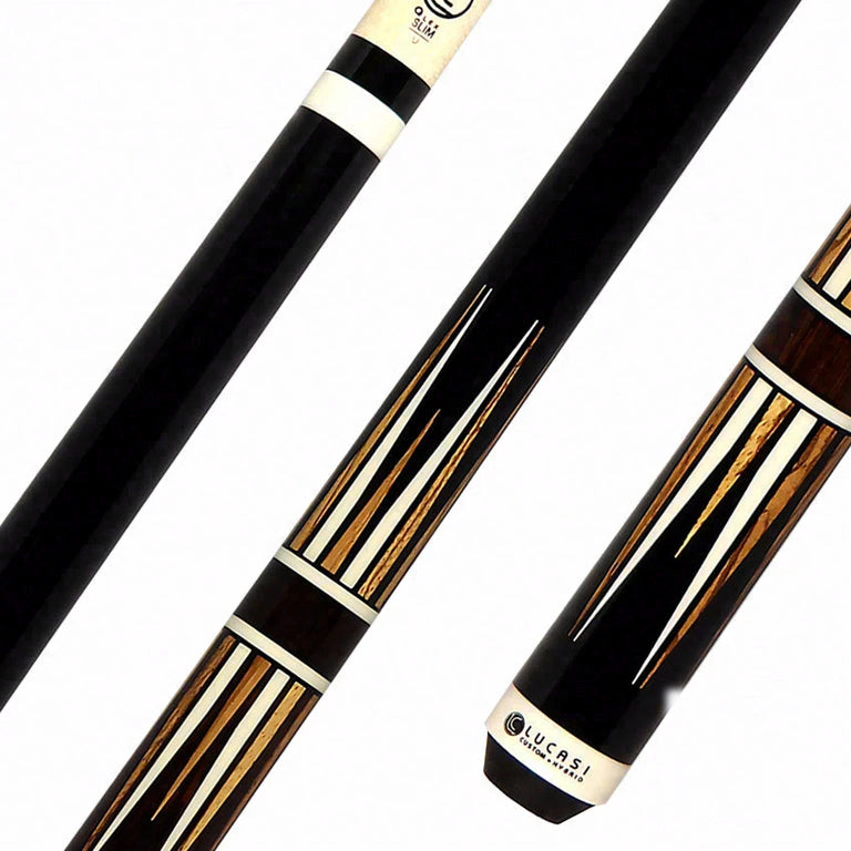 Lucasi Midnight Black White and Zebrawood Points Limited Edition Pool Cue - LUX72