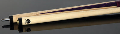 Lucasi Zero Flexpoint Natural Birdseye Maple with Purple Crush Inlays and Purple Birdseye Wrapless Pool Cue - LZC17