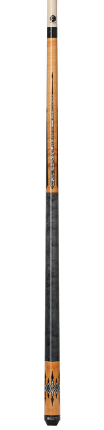 Lucasi Custom Gray-Stained Birdseye and Natural/Lucite Gray Wrapless Pool Cue