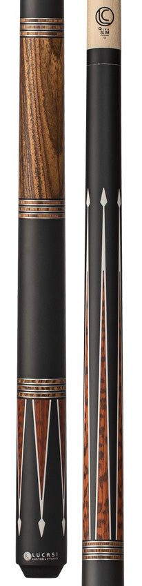 Lucasi Custom Matte Black and Snakewood/Zebrawood Wrapless Pool