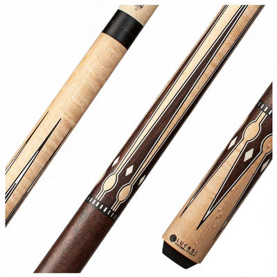 Lucasi Custom Matte Birdseye Maple and Black Palm/Imitation Bone Wrapless Cue Pool
