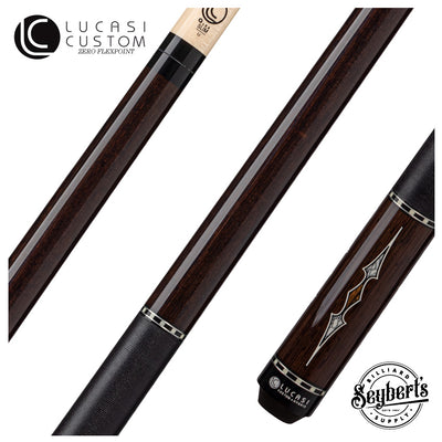 Lucasi Custom Black Palm & Bocote/White Recon Pool Cue with Black Linen Wrap