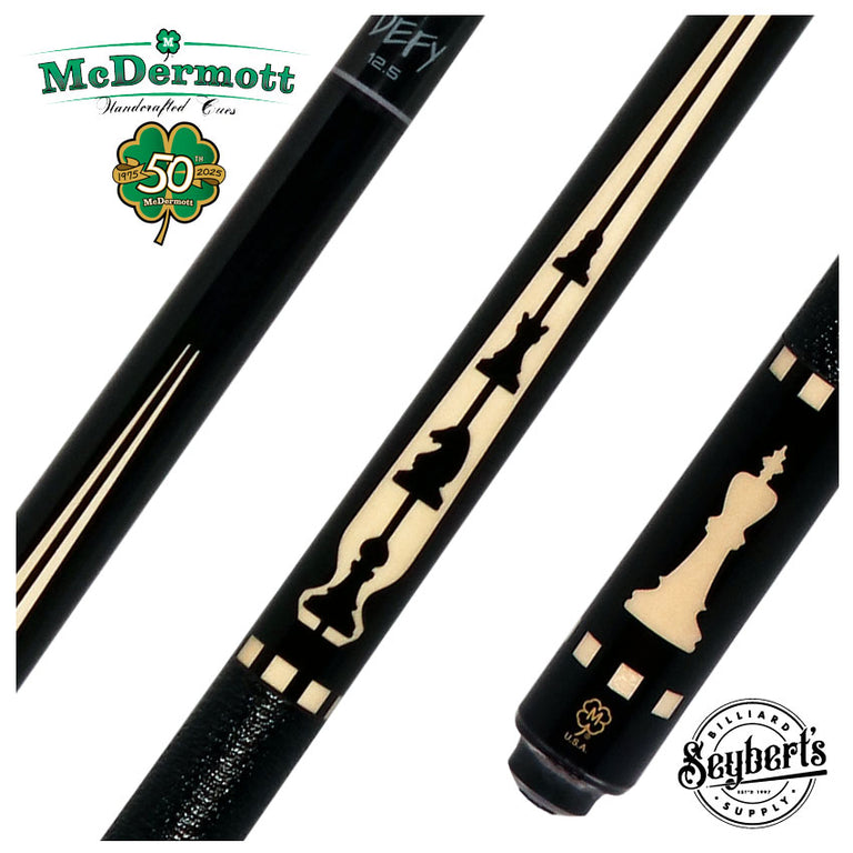 McDermott 50th Anniversary Series Ebony with Birdseye Maple Cue with Defy Shaft and Commemorative 1x1 Case