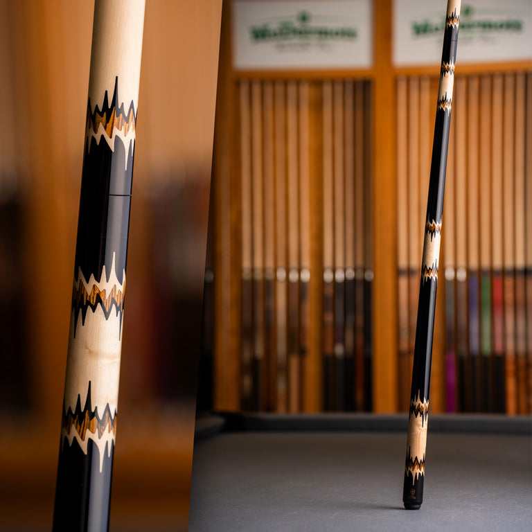 McDermott 50th Anniversary Series Black Urethane with Birdseye Maple and Bocote Inlays Cue with i2 Shaft and Commemorative 1x1 Case