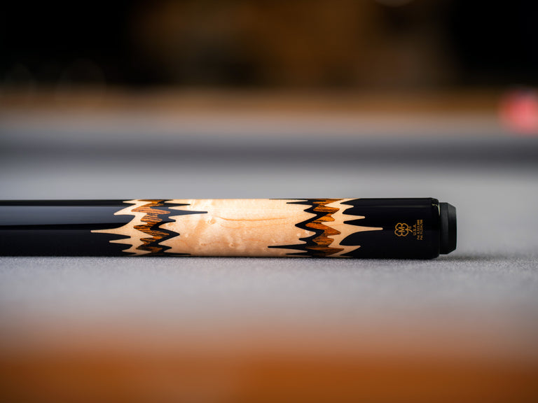 McDermott 50th Anniversary Series Black Urethane with Birdseye Maple and Bocote Inlays Cue with i2 Shaft and Commemorative 1x1 Case