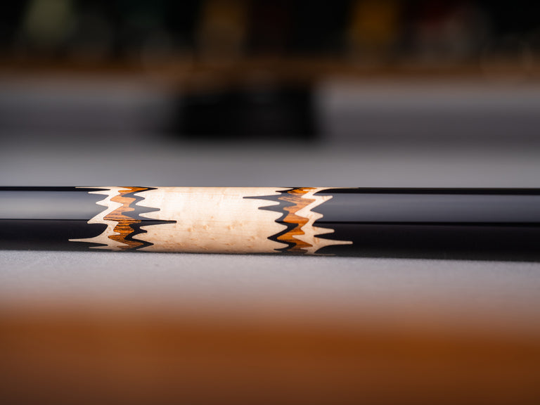 McDermott 50th Anniversary Series Black Urethane with Birdseye Maple and Bocote Inlays Cue with i2 Shaft and Commemorative 1x1 Case