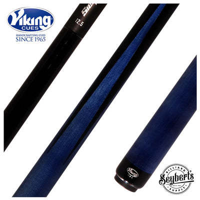 Viking Motore Series Midnight Black with 4 Blue Inlaid Points Play Cue with 12.5mm Siege Carbon Fiber Shaft