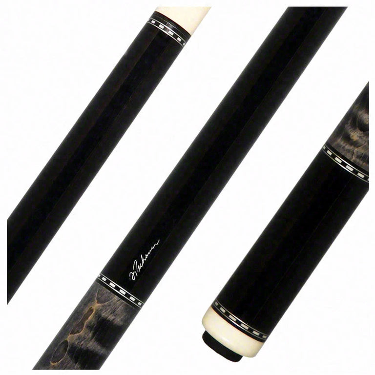 Pechauer Pro Series P04R Ebony Stained Maple with Gray Stained Maple Wrapless Pool Cue