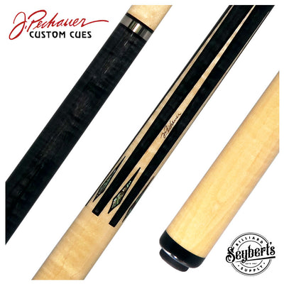 Pechauer Pro R Series Carbon-Stained Maple with Maple Points and Abalone Inlays No Wrap Pool Cue