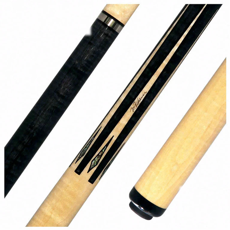 Pechauer Pro Series P07R Carbon-Stained Maple with Maple Points and Abalone Inlays No Wrap Pool Cue