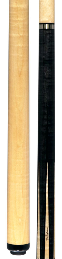 Pechauer Pro R Series Carbon-Stained Maple with Maple Points and Abalone Inlays No Wrap Pool Cue