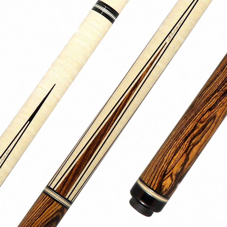 Pechauer Pro Series P08R Maple with Bocote Points and Bocote Wrapless Pool Cue