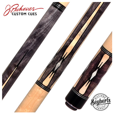 Pechauer Pro R Series Smoke-Stained Maple with Maple Points and Pearl Diamonds No Wrap Pool Cue