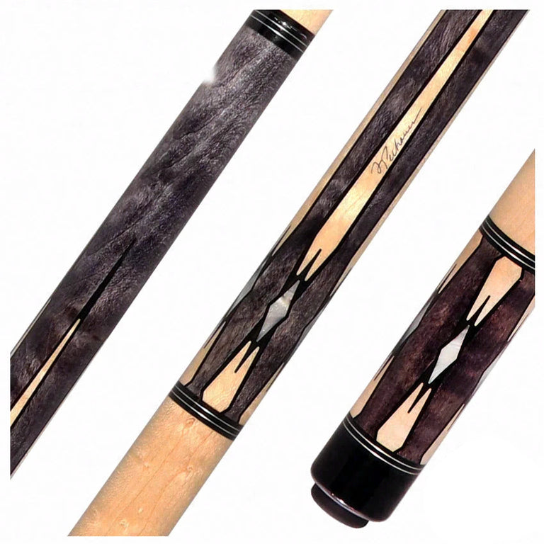 Pechauer Pro Series P09R Smoke-Stained Maple with Maple Points and Pearl Diamonds No Wrap Pool Cue