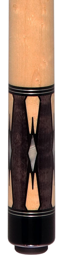 Pechauer Pro R Series Smoke-Stained Maple with Maple Points and Pearl Diamonds No Wrap Pool Cue