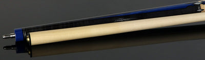 Pechauer Pro R Series Carbon Stained Maple with Blue Juma Points and Natural Maple Wrapless Pool Cue - P12R