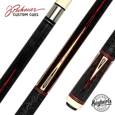 Pechauer Pro Series P15R Carbon Stained Maple with Maple Points and Red Veneers Pool Cue