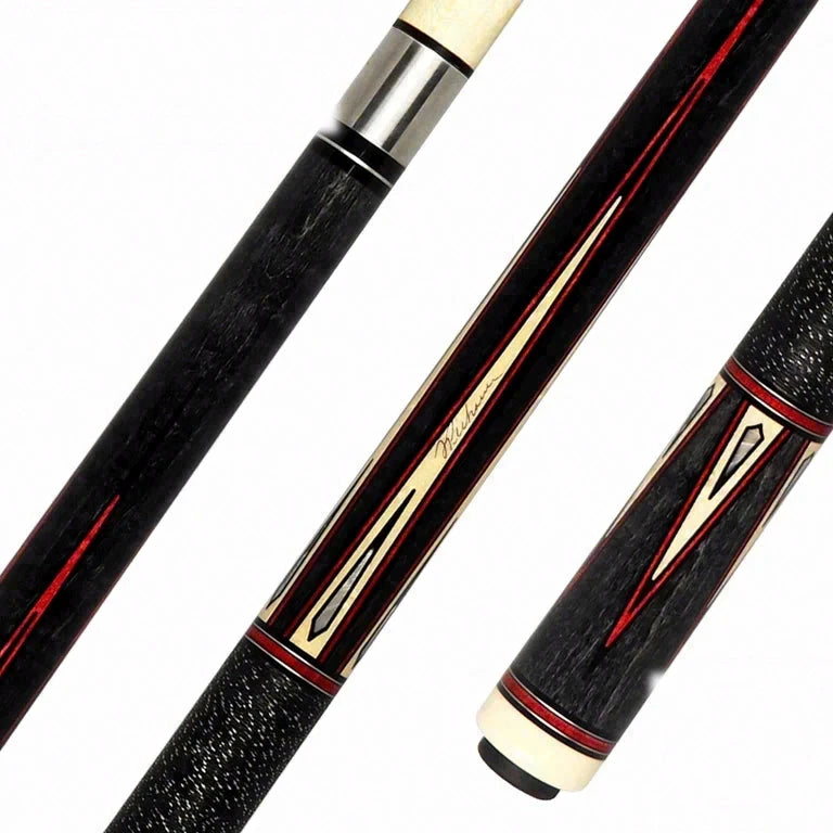 Pechauer Pro Series P15R Carbon Stained Maple with Maple Points and Red Veneers Pool Cue