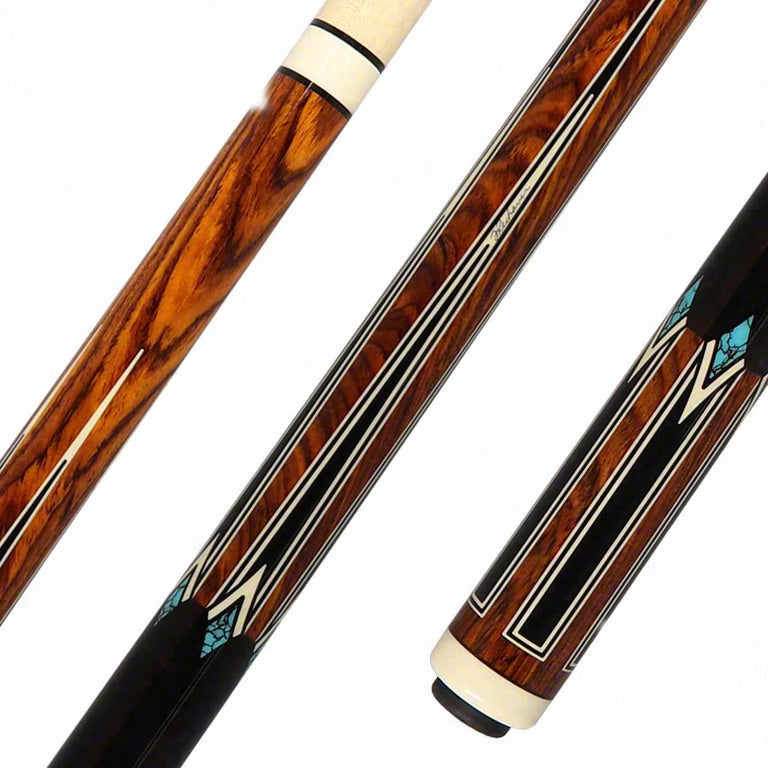 Pechauer Pro Series P17R Cocobolo with Sim. Ebony/Ivory Points and Ebony Stained Maple Wrapless Pool Cue