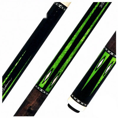 Pechauer Pro Series P21R Ebony-Stained Maple with Green Exotic Points No Wrap Pool Cue