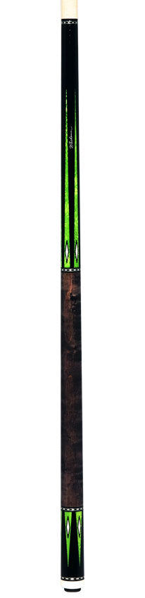 Pechauer Pro R Series Ebony-Stained Maple with Green Exotic Points No Wrap Pool Cue