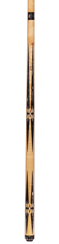 Pechauer Pro R Series No-Stained Maple with Black and White Malachite Points No Wrap Pool Cue